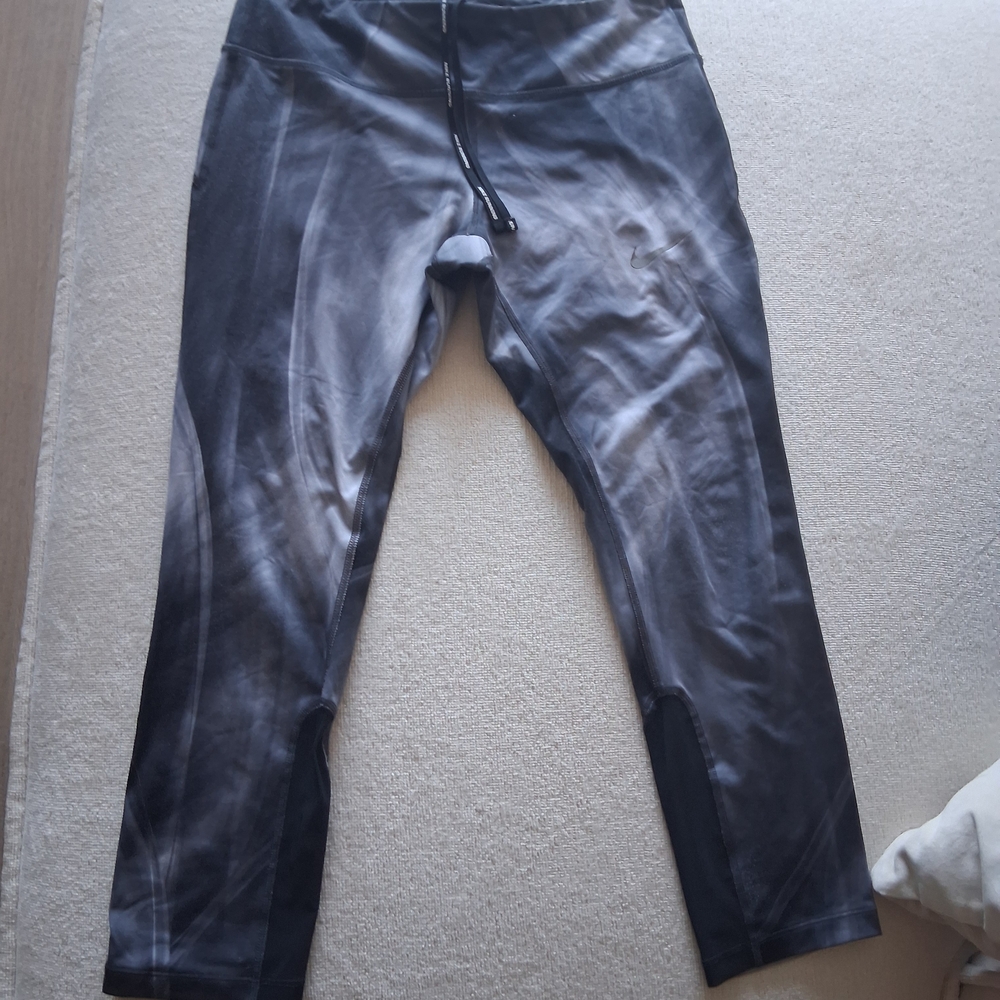 Nike Black and Gray Dri-FIT Running Leggings
